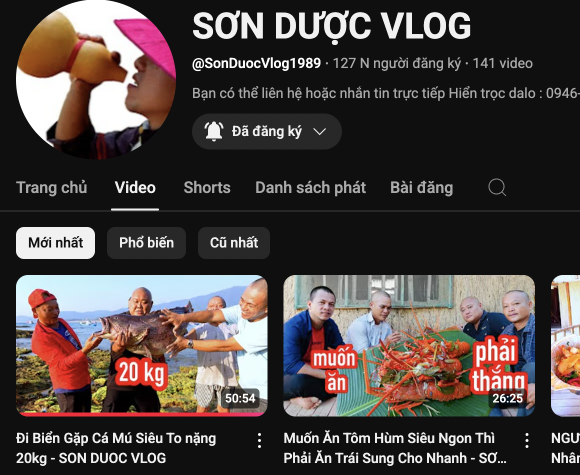Kênh Youtube Sơn Dược Vlog